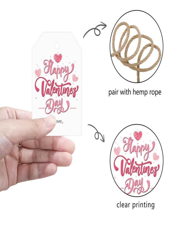 Aukolass Happy Valentines Day Tags, Valentines Day Gift Tags with String for Sweet Themed Party or Valentine' Day Thank You Gift Tags Great for Party Favors (Happy Valentine) - Image 3